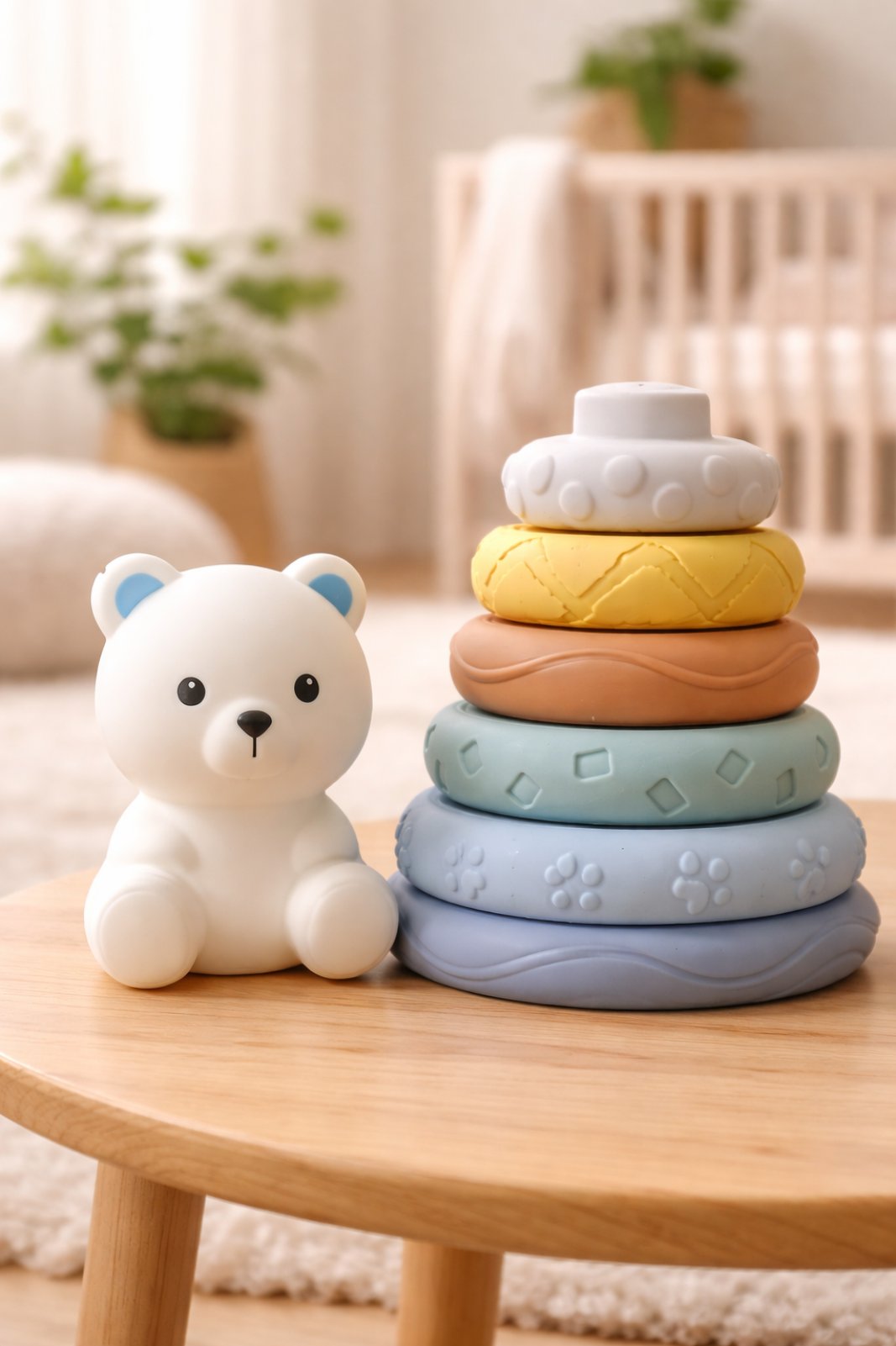 Bear Stacking Rings Toy – Silicone Stacked Circle Set (6 Months+)
