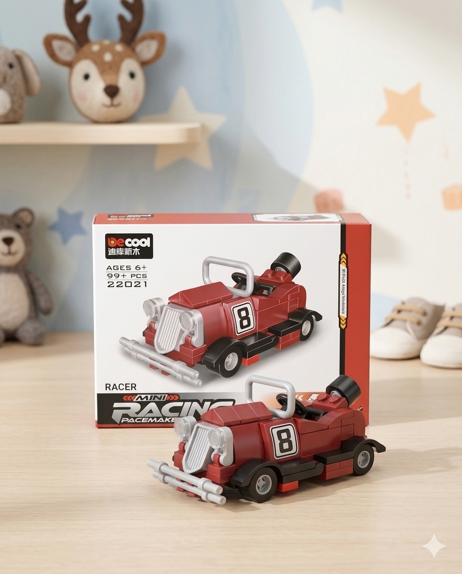 Mini Building Blocks Vintage Car (Red)