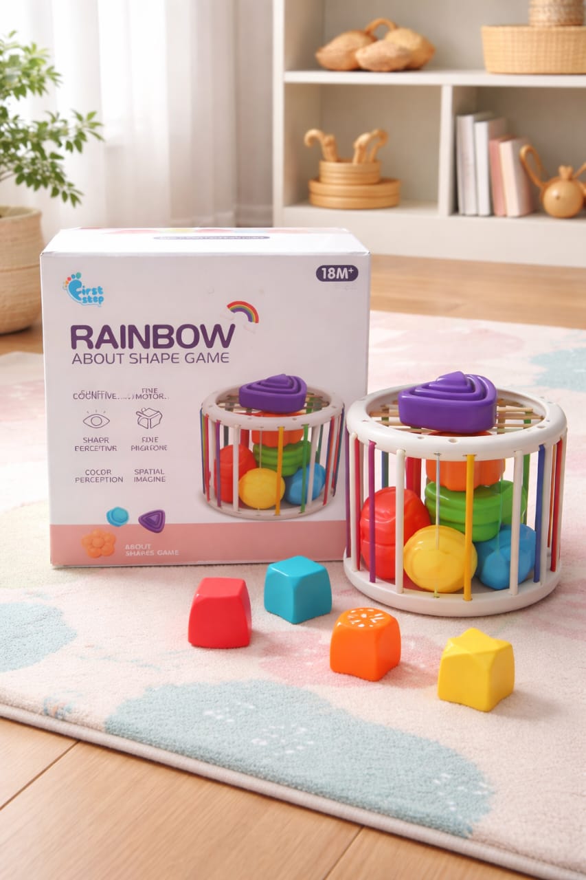 Rainbow Shape Sorter & Sensory Bin Toy