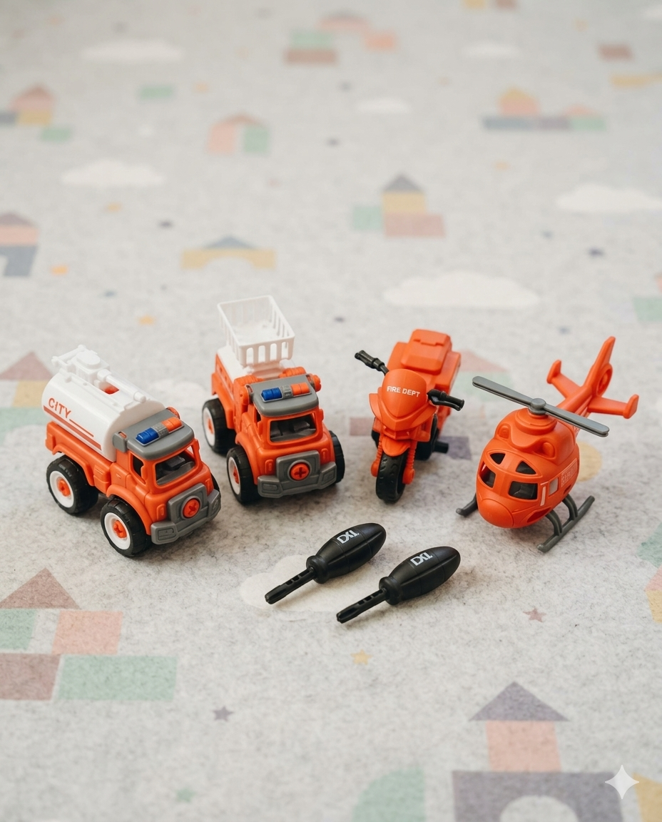 Take-Apart Fire Rescue Vehicle Set