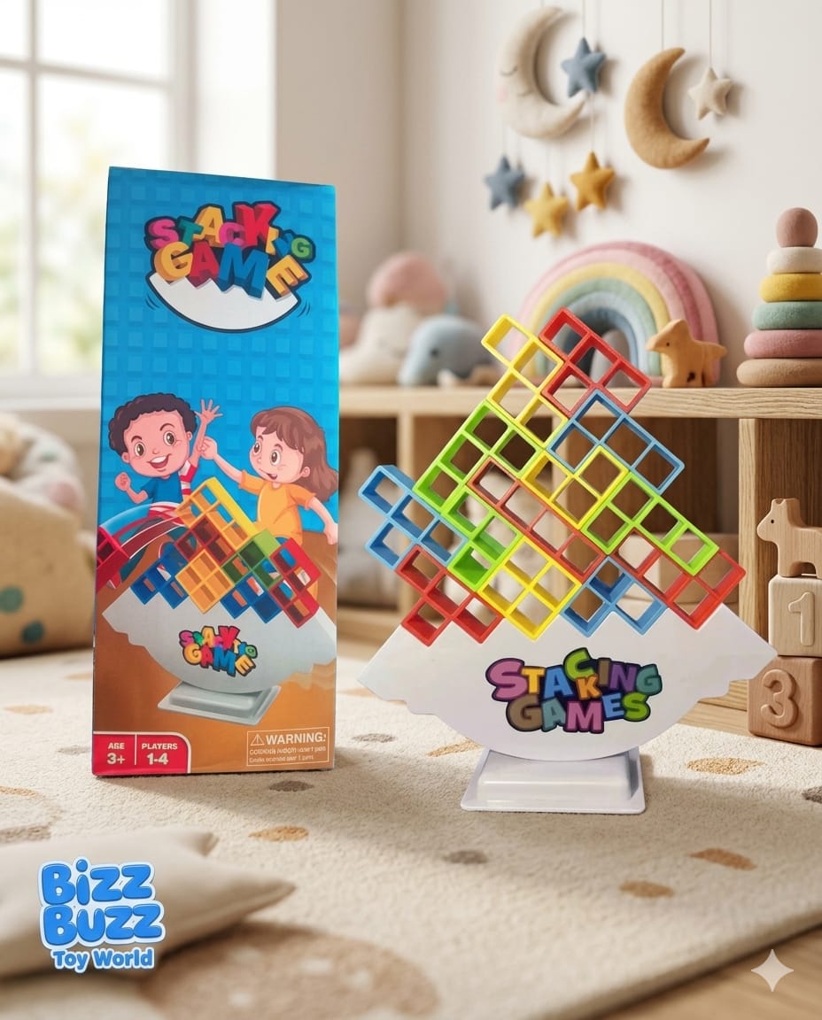 Tetris-Style Balancing Stacking Game