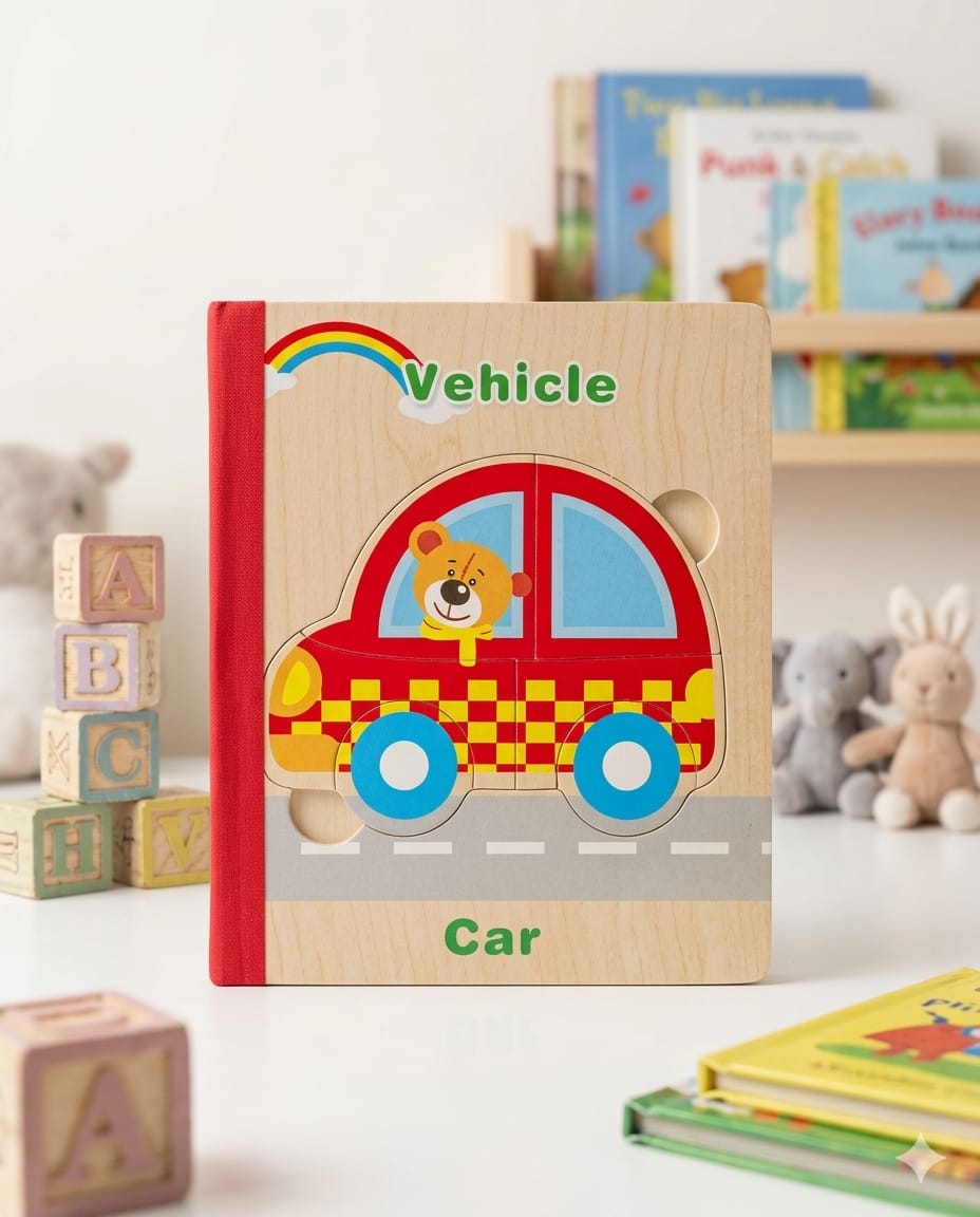 Wooden Vehicle Puzzle Book